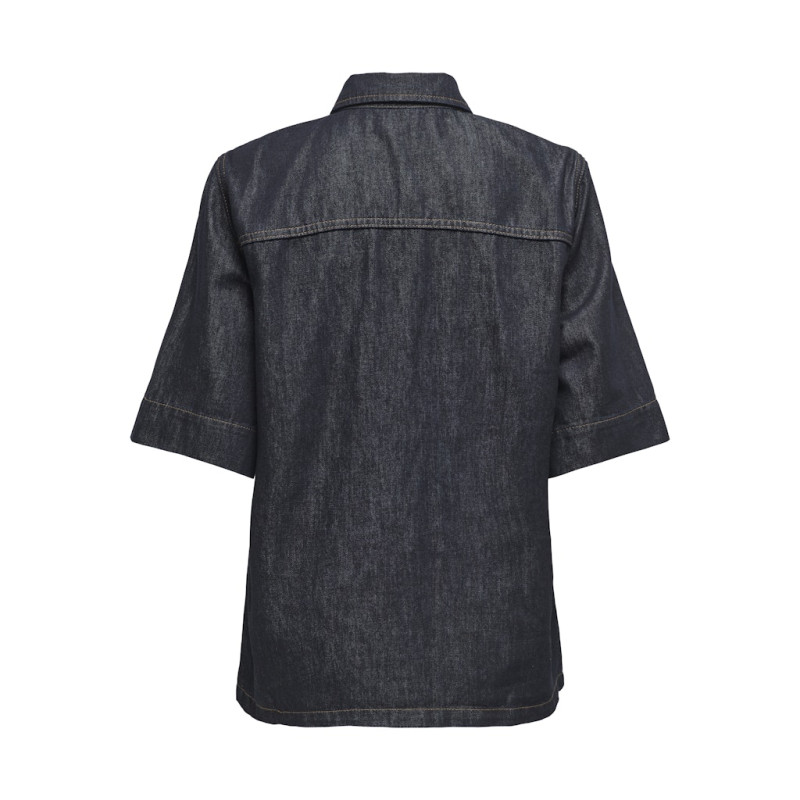 JDY Sansa S/S Skjorte - Dark Blue Denim