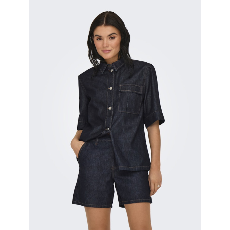 JDY Sansa S/S Skjorte - Dark Blue Denim