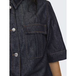 JDY Sansa S/S Skjorte - Dark Blue Denim