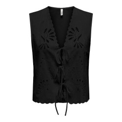 ONLY Lou Broderet Vest - Sort