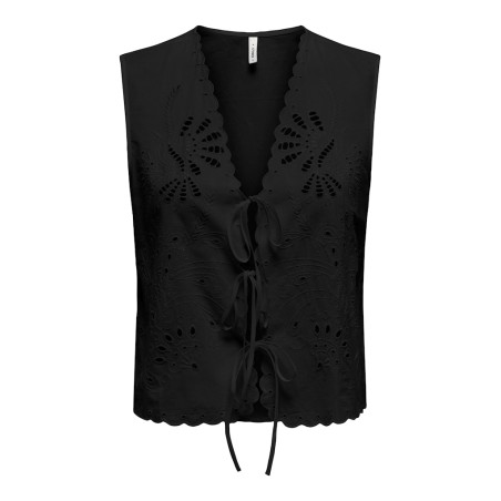 ONLY Lou Broderet Vest - Sort