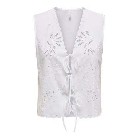 ONLY Lou Broderet Vest - Bright White