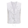 ONLY Lou Broderet Vest - Bright White