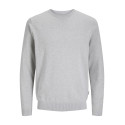 JJ Rebel Callum Strik Pullover - Light Grey Melange