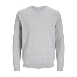 JJ Rebel Callum Strik Pullover - Light Grey Melange