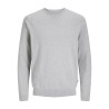 JJ Rebel Callum Strik Pullover - Light Grey Melange