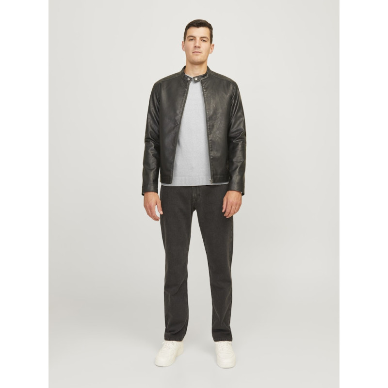 JJ Rebel Callum Strik Pullover - Light Grey Melange