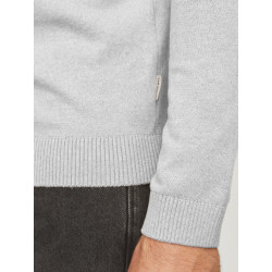 JJ Rebel Callum Strik Pullover - Light Grey Melange
