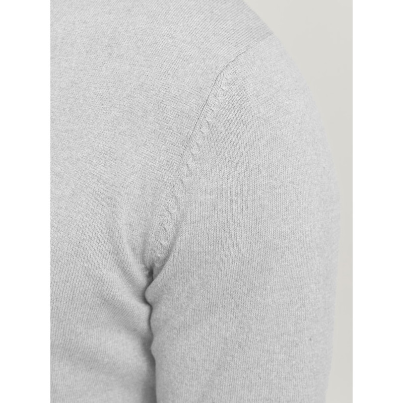 JJ Rebel Callum Strik Pullover - Light Grey Melange