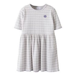 NAME IT MINI Fiona S/S Kjole - Bright White / Stripes
