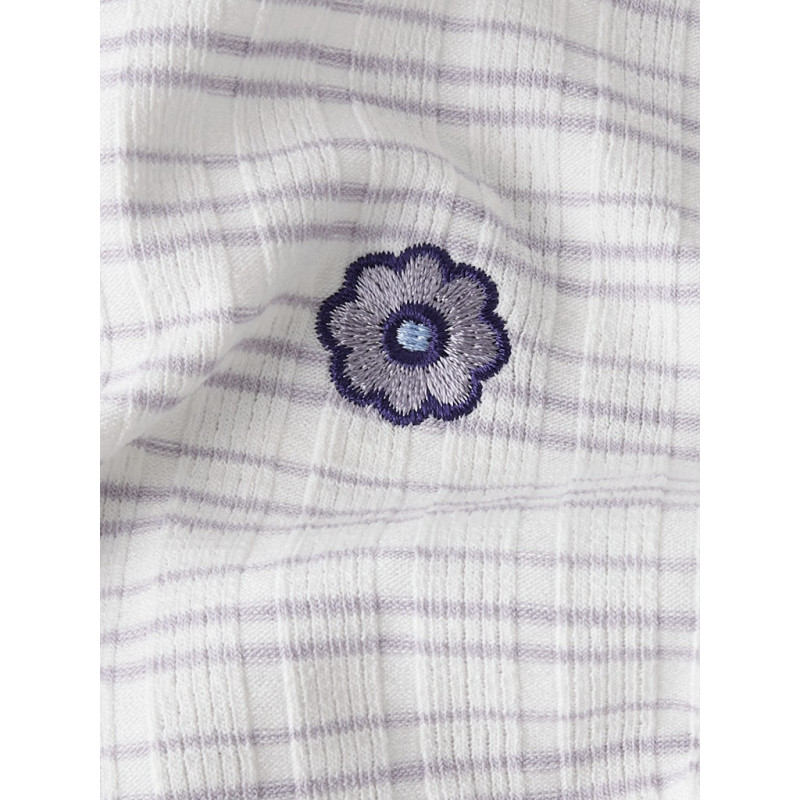 NAME IT MINI Fiona S/S Kjole - Bright White / Stripes