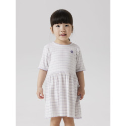 NAME IT MINI Fiona S/S Kjole - Bright White / Stripes