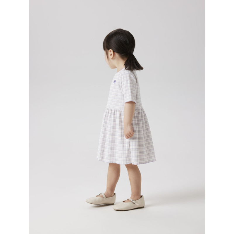 NAME IT MINI Fiona S/S Kjole - Bright White / Stripes