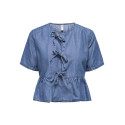 ONLY Bea S/S Denim Skjorte - Medium Blue Denim