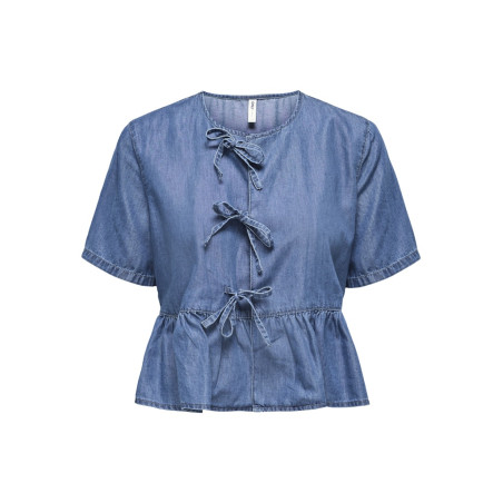 ONLY Bea S/S Denim Skjorte - Medium Blue Denim