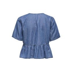 ONLY Bea S/S Denim Skjorte - Medium Blue Denim