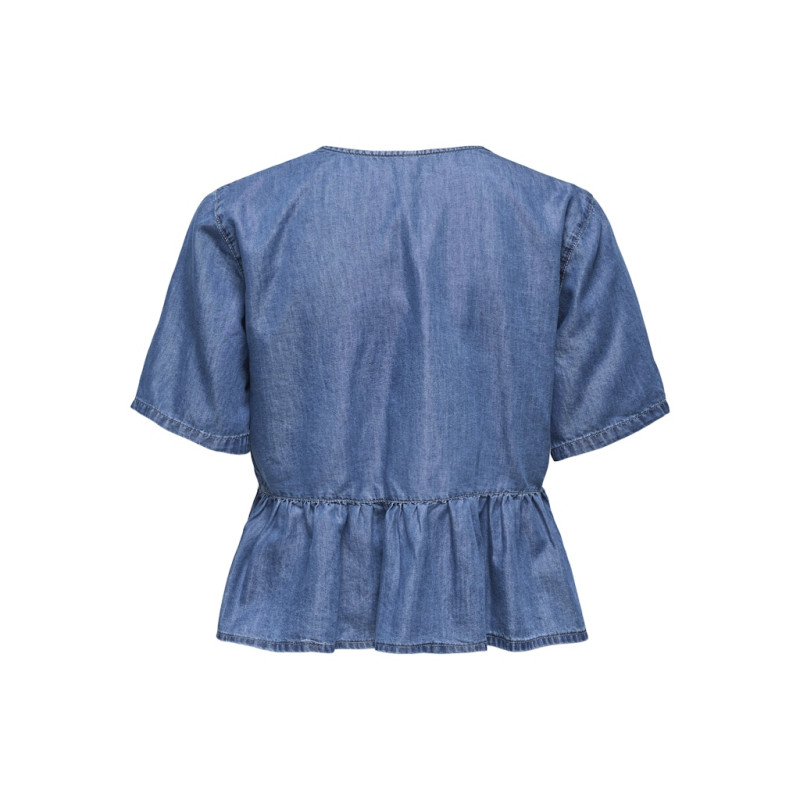 ONLY Bea S/S Denim Skjorte - Medium Blue Denim