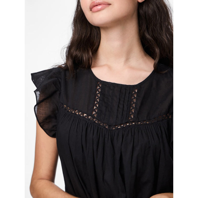 PIECES Astrid S/L Kjole - Sort