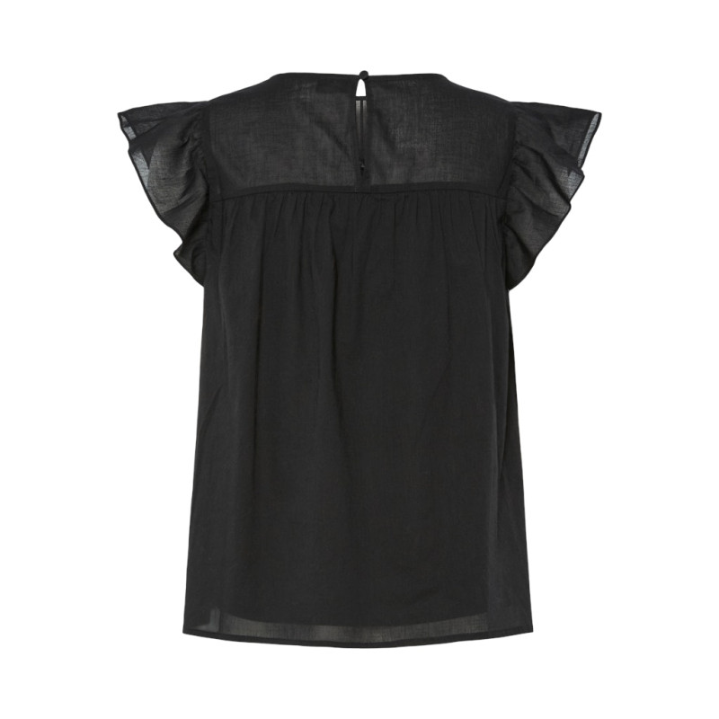 PIECES Astrid S/L Top - Sort