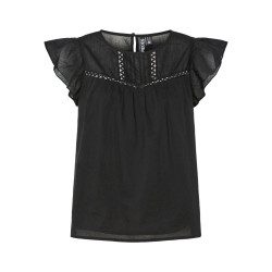 PIECES Astrid S/L Top - Sort