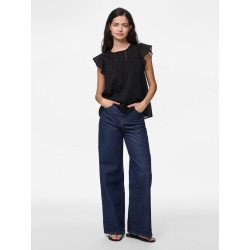 PIECES Astrid S/L Top - Sort