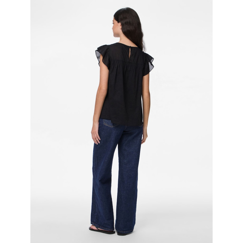 PIECES Astrid S/L Top - Sort