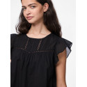 PIECES Astrid S/L Top - Sort