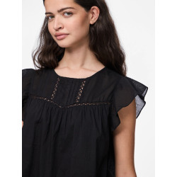 PIECES Astrid S/L Top - Sort