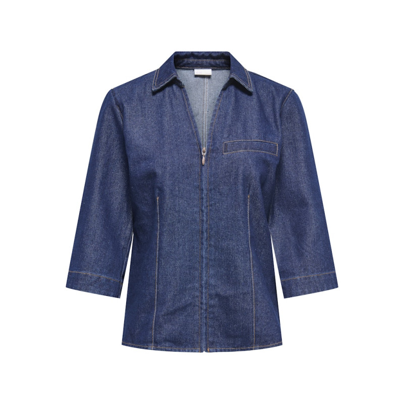 JDY Sally Denim Skjorte - Dark Blue Denim