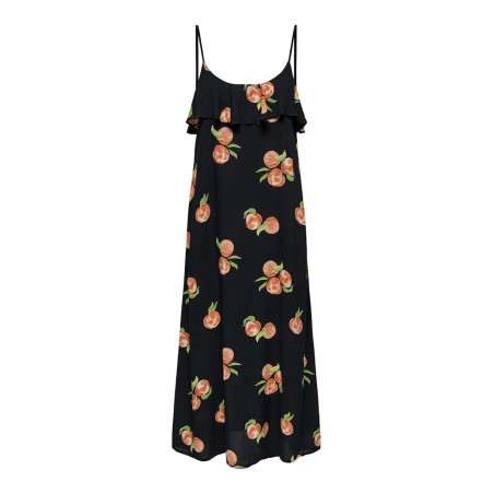 JDY Sezen Midaxi Kjole - Sort / Peach