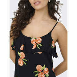 JDY Sezen Midaxi Kjole - Sort / Peach