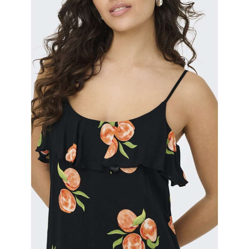 JDY Sezen Midaxi Kjole - Sort / Peach