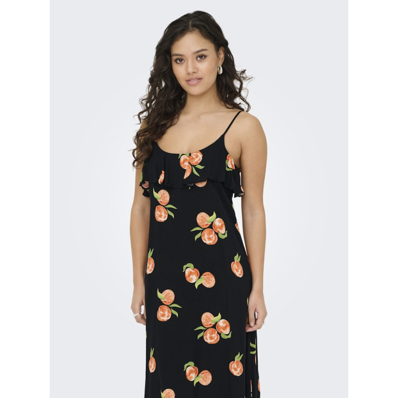 JDY Sezen Midaxi Kjole - Sort / Peach