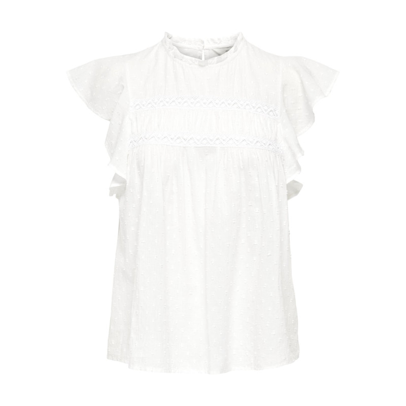ONLY Katti S/S Dobby Top - Cloud Dancer