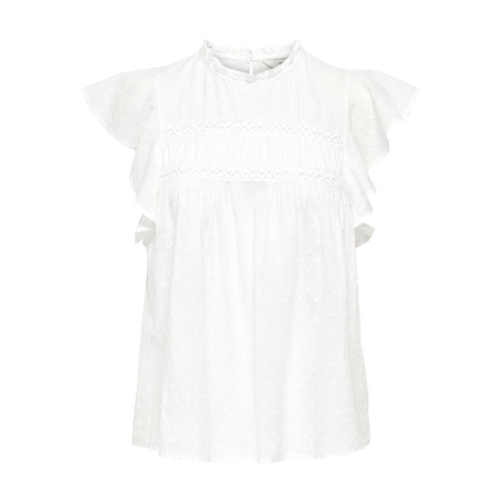 ONLY Katti S/S Dobby Top - Cloud Dancer