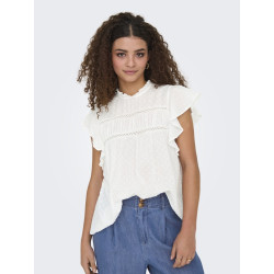 ONLY Katti S/S Dobby Top - Cloud Dancer