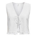 ONLY Jakiri Hør Vest - Bright White