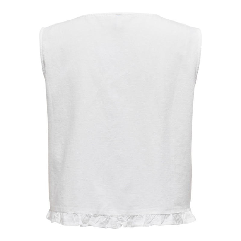 ONLY Jakiri Hør Vest - Bright White