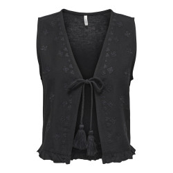 ONLY Jakiri Hør Vest - Sort
