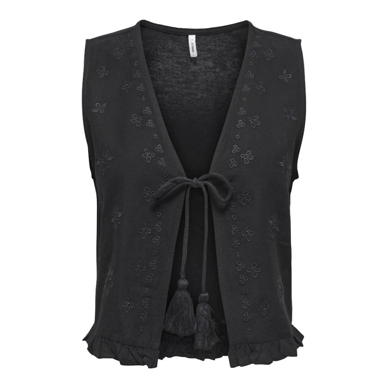 ONLY Jakiri Hør Vest - Sort