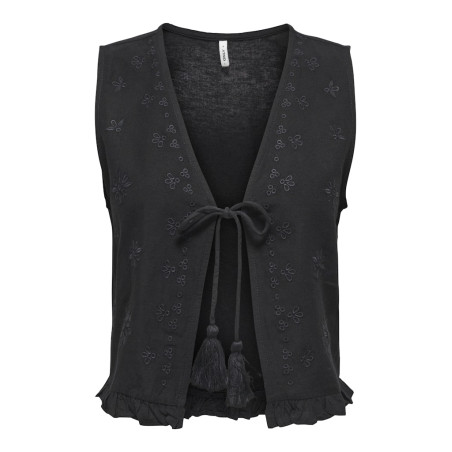 ONLY Jakiri Hør Vest - Sort