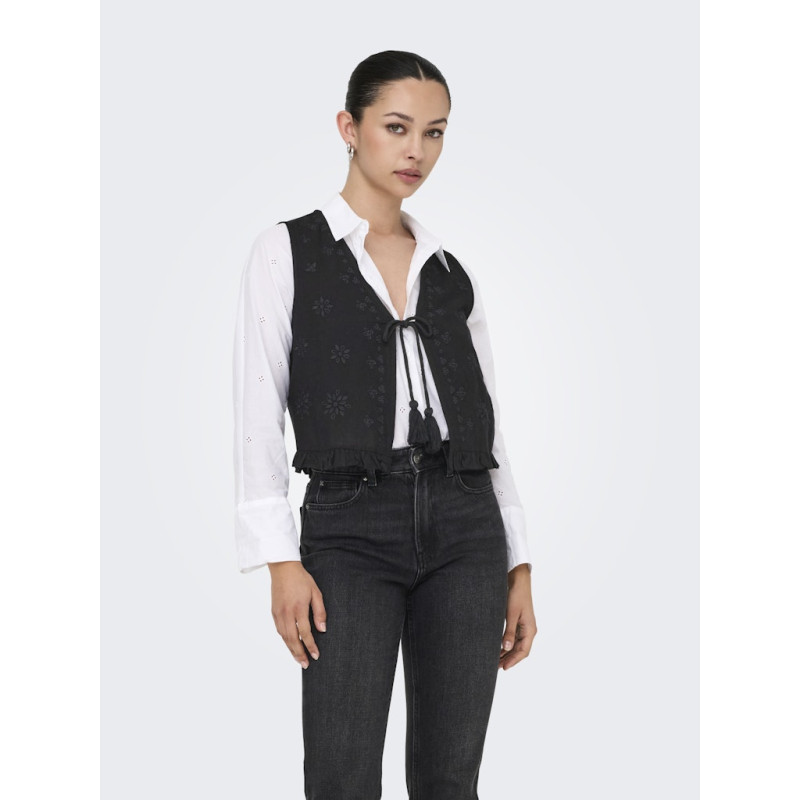 ONLY Jakiri Hør Vest - Sort