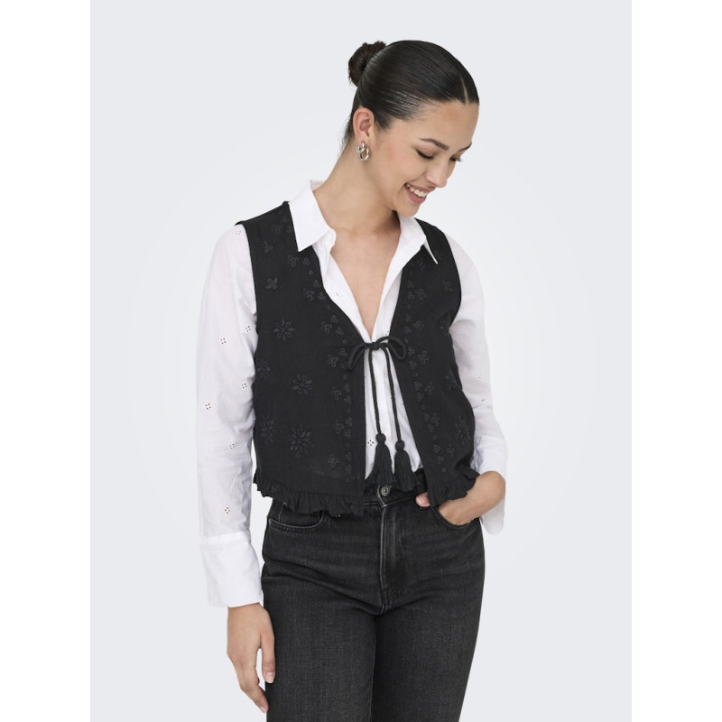 ONLY Jakiri Hør Vest - Sort