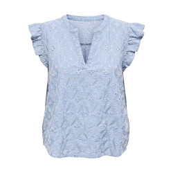 ONLY Mischa S/S Top - Light Blue Denim