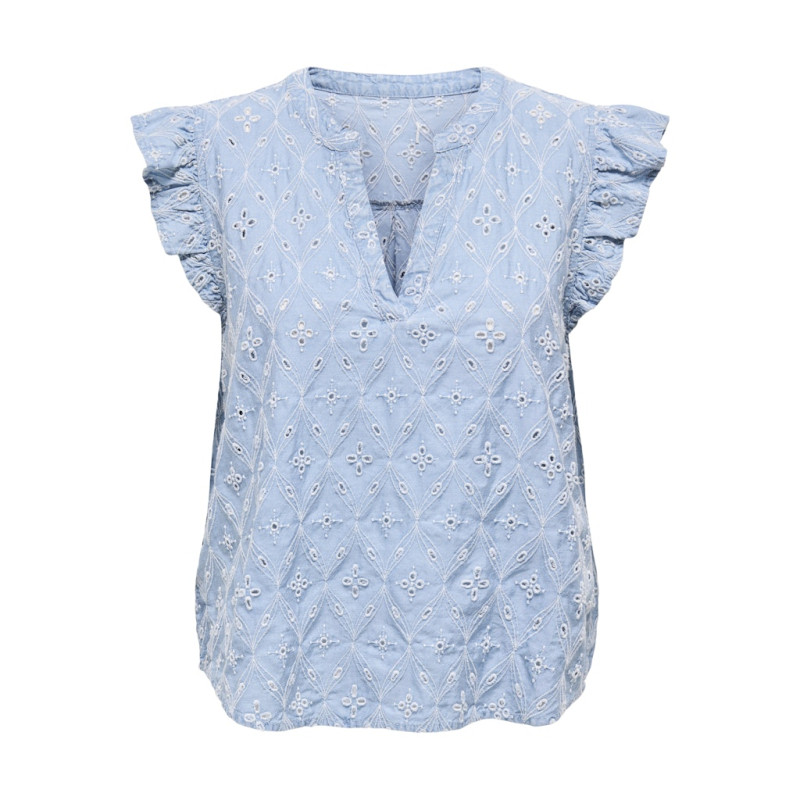 ONLY Mischa S/S Top - Light Blue Denim