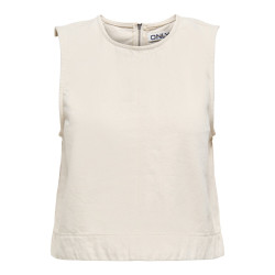 ONLY Dorsi S/L Denim Top - Ecru