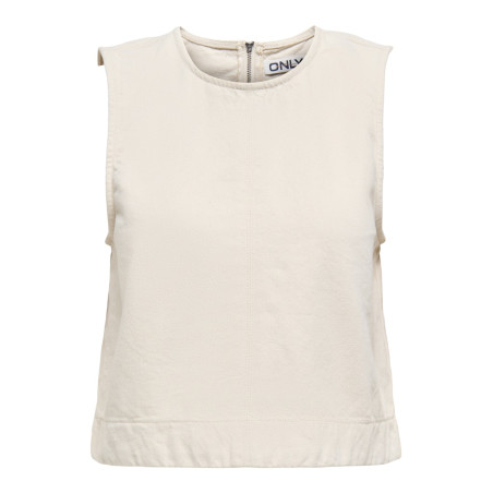 ONLY Dorsi S/L Denim Top - Ecru