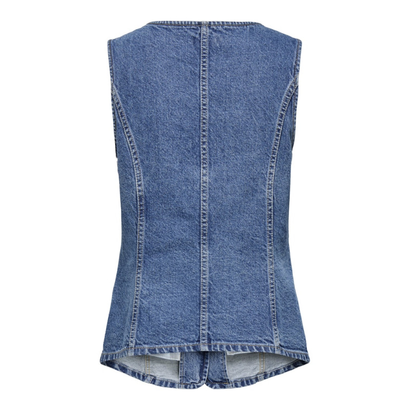 ONLY Giulina Denim Vest - Medium Blue Denim