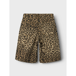 NAME IT KIDS Rose Lange Shorts 4444 - Silver Mink / Leopard