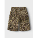 NAME IT KIDS Rose Lange Shorts 4444 - Silver Mink / Leopard